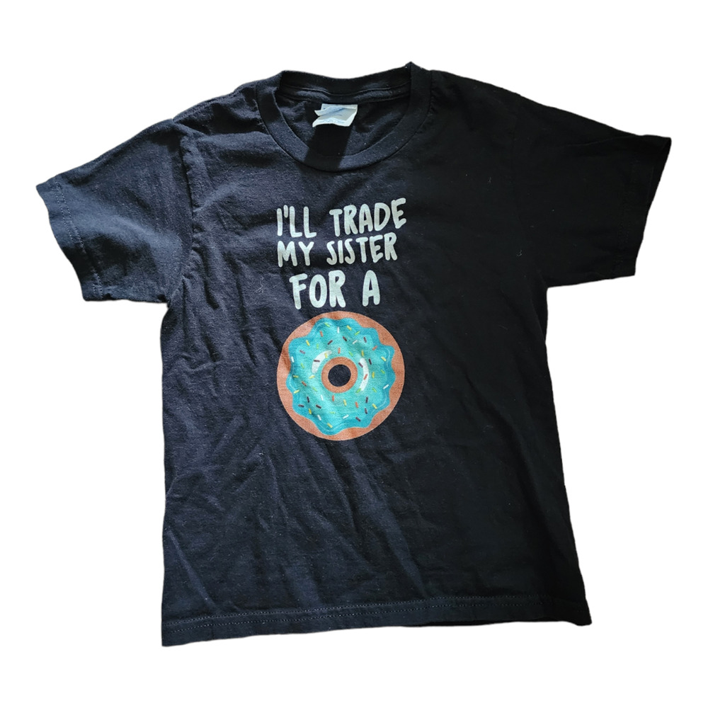 Donut Birthday Theme Shirt for Brother "I will trade my sister for a donut"  S